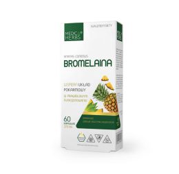 Medica Herbs Bromelaina 270mg/ 60kaps , wspiera układ pokarmowy , zdrowe naczynia krwionośne , wspiera odporność