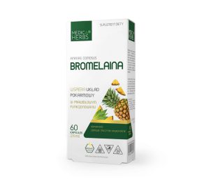 Medica Herbs Bromelaina 270mg/ 60kaps , wspiera układ pokarmowy , zdrowe naczynia krwionośne , wspiera odporność