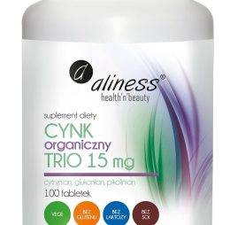 Aliness, Cynk Organiczny Trio 15 mg x 100 tabl. wspomaga układ odpornościowy