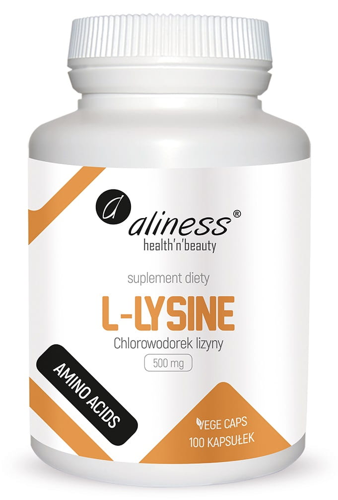 Aliness, L-Lysine 100 kaps.  wspiera syntezę kolagenu