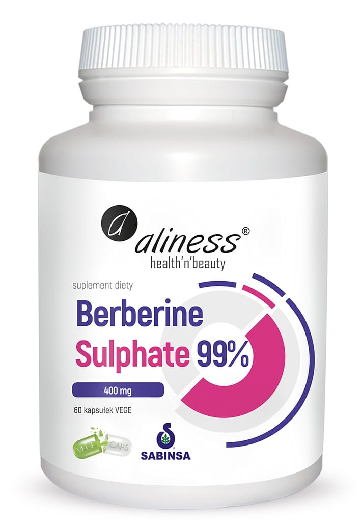 Aliness, Berberine Sulphate 99% 60 kaps. reguluje metabolizm cukrów