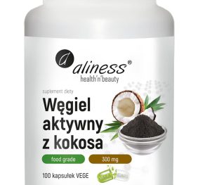 Aliness, Węgiel aktywny z kokosa 100 kaps. wspiera trawienie