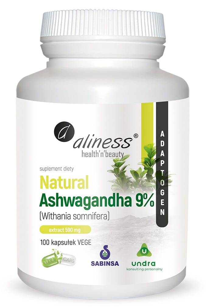 Aliness, Natural Ashwagandha 9% 100 kaps.