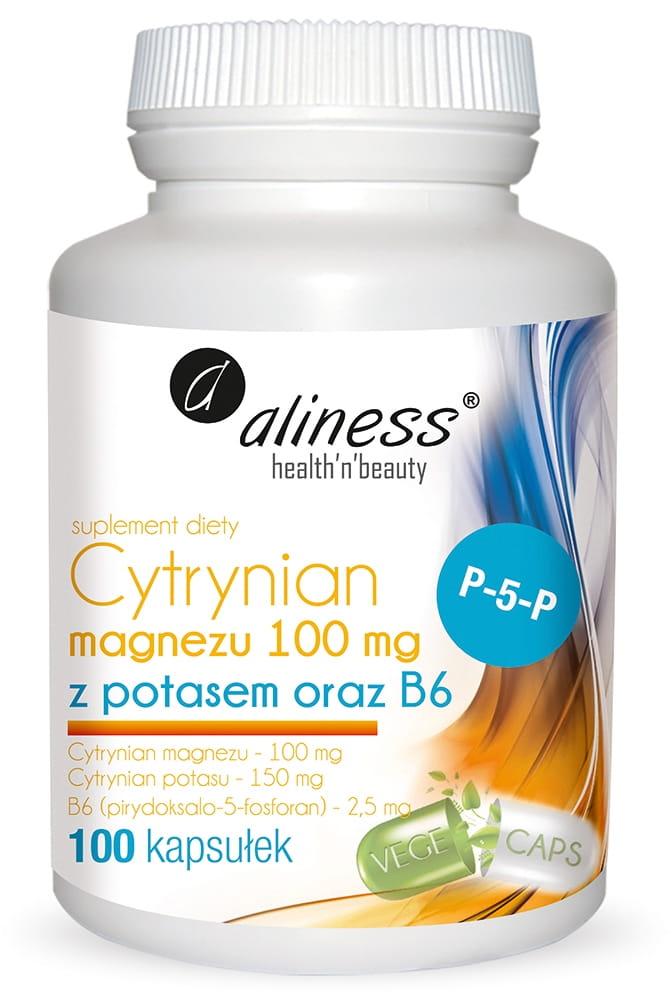 Aliness, Cytrynian Magnezu z Potasem oraz B6 100 vege kaps