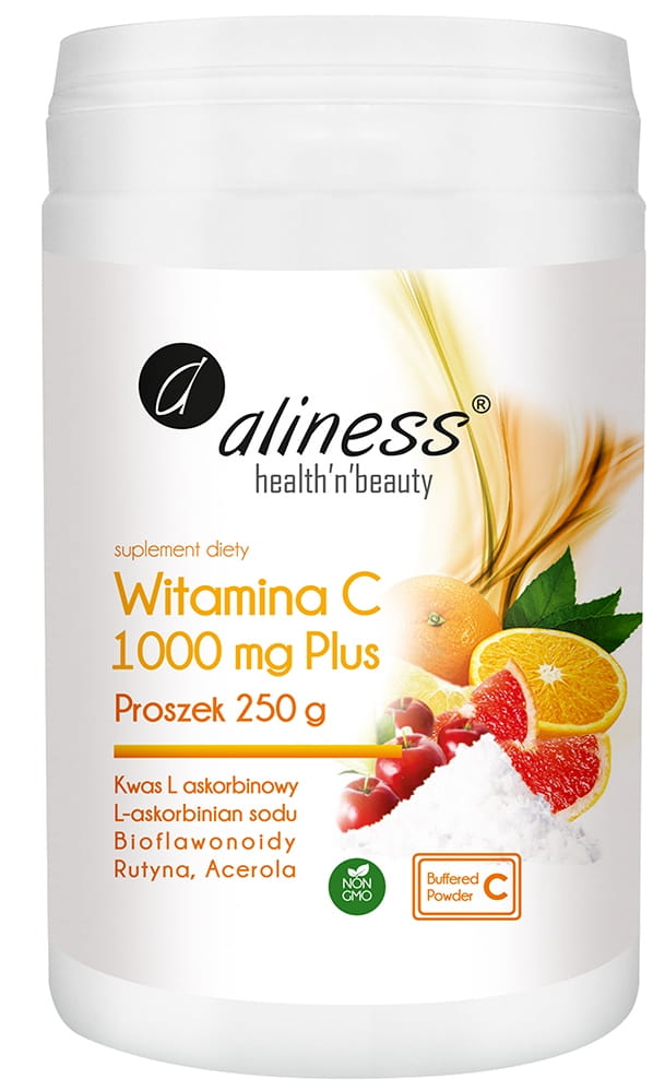 Aliness, Witamina C 1000mg Buforowana Plus, 250g proszek