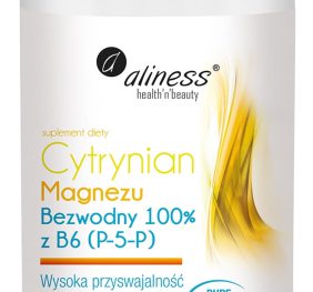 Aliness, Cytrynian Magnezu BEZ. 100% z B6 (P-5-P), 250g proszek