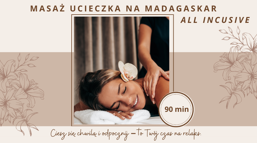 Voucher na masaż Ucieczka na Madagaskar all inclusive/ odbiór osobisty lub wysyłka kurierem